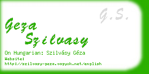 geza szilvasy business card